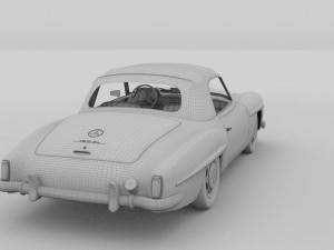 mercedes 190sl with interior soft top 3D 모델