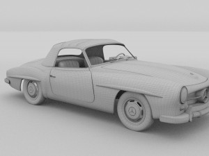 mercedes 190sl with interior soft top 3D 모델