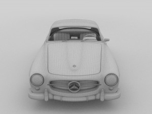 mercedes 190sl with interior soft top 3D 모델