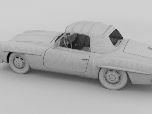 mercedes 190sl with interior soft top 3D 모델