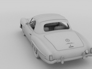 mercedes 190sl with interior soft top 3D 모델