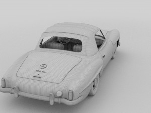 mercedes 190sl with interior soft top 3D 모델