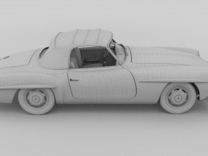 mercedes 190sl with interior soft top 3D 모델