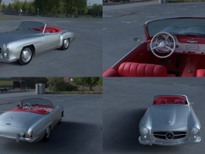 mercedes 190sl with interior 3D Model