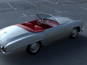 mercedes 190sl with interior 3D Model