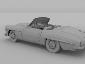 mercedes 190sl with interior 3D Model