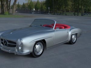 mercedes 190sl with interior 3D Model