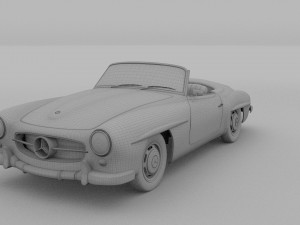 mercedes 190sl with interior 3D Model