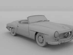 mercedes 190sl with interior 3D Model