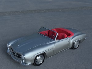 mercedes 190sl with interior 3D Model