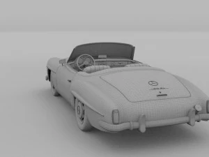 mercedes 190sl with interior 3D Model