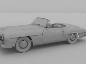 mercedes 190sl with interior 3D Model