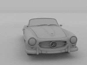 mercedes 190sl with interior 3D Model