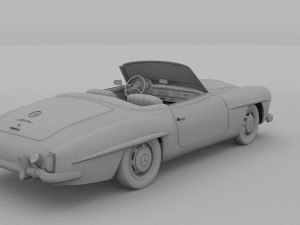 mercedes 190sl with interior 3D Model