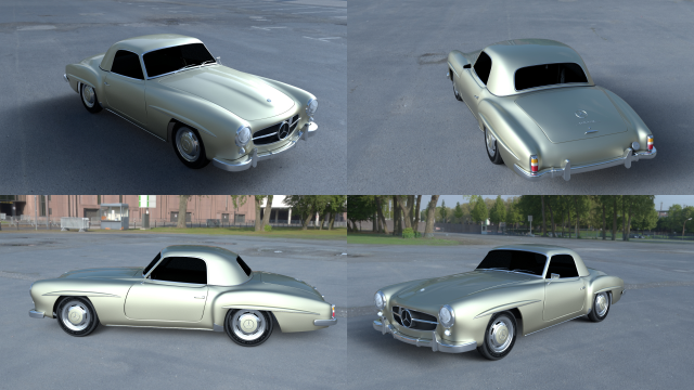 mercedes 190sl hard top Modèle 3D .c4d .max .obj .3ds .fbx .stl .blend 