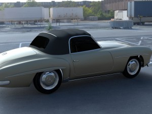 mercedes 190sl soft top Modello 3D