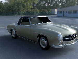 mercedes 190sl soft top Modello 3D