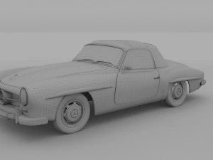 mercedes 190sl soft top 3D Model