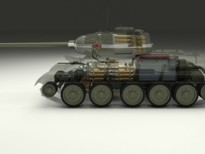 t-34-85 interior-engine bay full 3D 모델