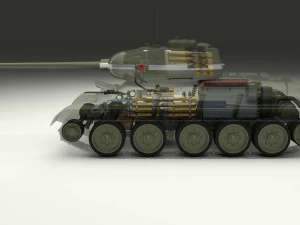 t-34-85 interior-engine bay full 3D Model