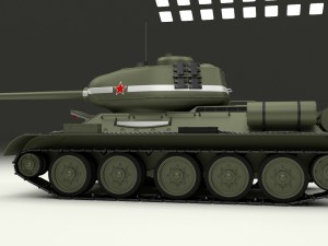 t-34-85 interior-engine bay full hdri Model 3D