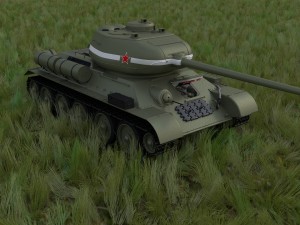 t-34-85 interior-engine bay full hdri Model 3D