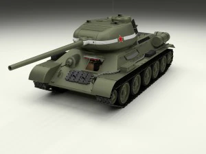 T-34-85 con interni Modello 3D