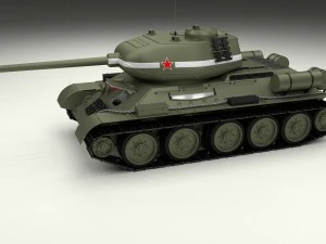 T-34-85 con interni Modello 3D