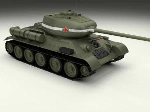 T-34-85 con interni Modello 3D