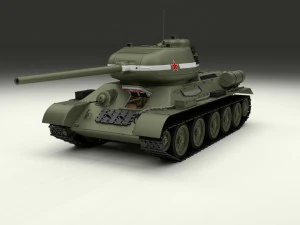 T-34-85 con interni Modello 3D