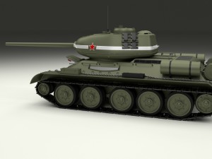 t-34-85 with interior 3D मॉडल