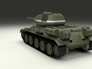 T-34-85 con interni Modello 3D