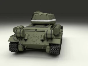 T-34-85 con interni Modello 3D