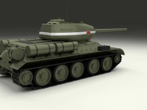 T-34-85 con interni Modello 3D