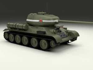 T-34-85 con interni Modello 3D
