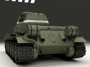 T-34-85 con interni Modello 3D