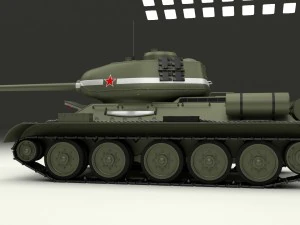 T-34-85 con interni Modello 3D