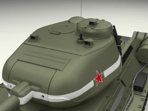 T-34-85 con interni Modello 3D