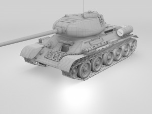 t-34-85 with interior 3D मॉडल