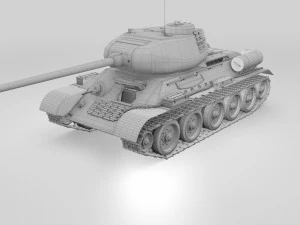 T-34-85 con interni Modello 3D