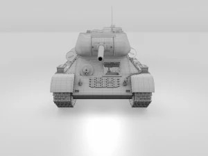 T-34-85 con interni Modello 3D