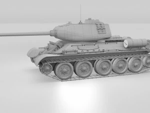T-34-85 con interni Modello 3D