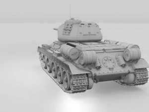 T-34-85 con interni Modello 3D