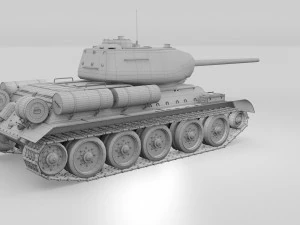 T-34-85 con interni Modello 3D