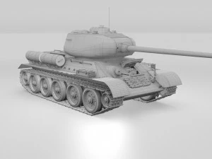 T-34-85 con interni Modello 3D