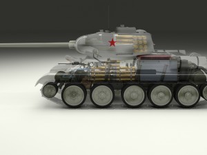 t-34-85 interior-engine bay full winter camo 3D मॉडल