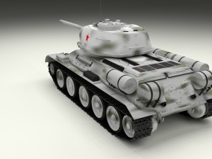 t-34-85 interior-engine bay full winter camo Modello 3D