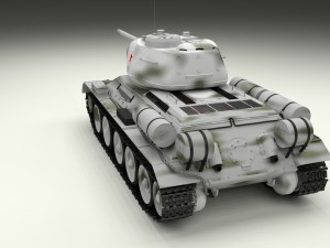 t-34-85 interior-engine bay full winter camo Modello 3D