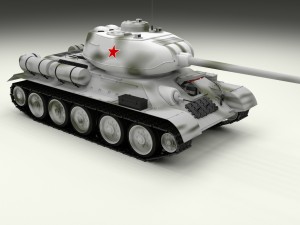 t-34-85 interior-engine bay full winter camo Modello 3D