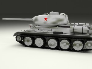 t-34-85 interior-engine bay full winter camo Modello 3D